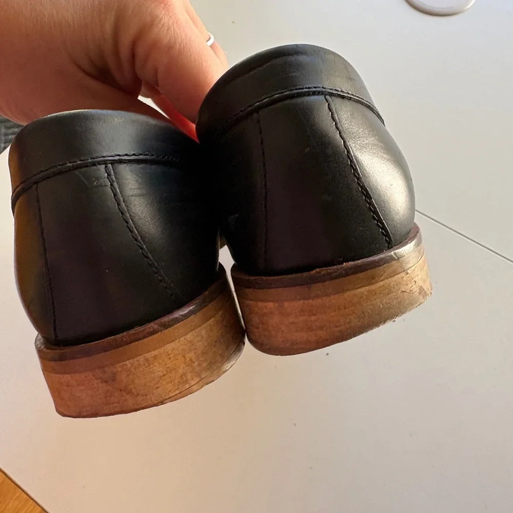 Everlane The Modern Loafer Womens 8.5 Black Italian Leather Slip On Flat Shoes‎